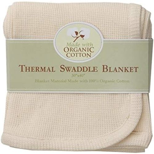 TL Care 30" X 40" Thermal/Waffle Swaddle Blanket Made with Organic Cotton, Natural Color, Soft Breathable, for Boys and Girls