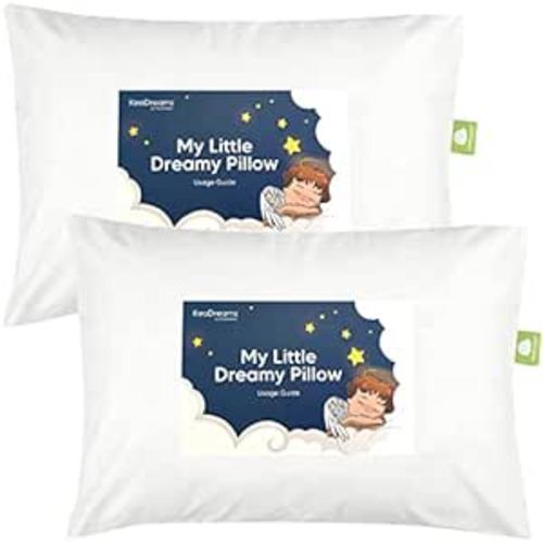 KeaBabies My Little Dreamy Pillow 2-Pack Soft Organic Cotton Pillows for Sleeping, 13X18, Soft White