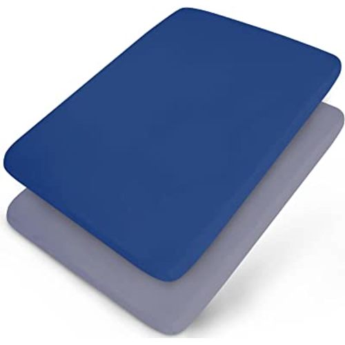 Pack and Play Sheets, 2 Pack Navy & Gray