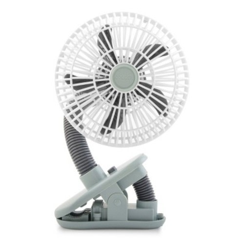 O2COOL 4" Battery Powered Portable Clip Stroller Fan Gray