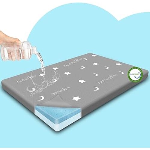 Home4me Pack and Play Mattress38 x 26" x 3'', Dual Sided Mini Crib Mattress, Waterproof Memory Foam Playpen Mattresses, Toddler Mattress Pad with Removable Washable Cover for Cribs and Toddlers, Grey