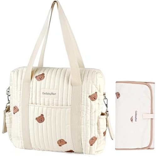Large Diaper Bag Tote, Maternity Bag, Travel diaper tote, Multifunction baby bag, Baby Nappy Bags, Messenger bag (Medium - Bears)