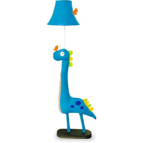 Kids Floor Lamp, Blue Dinosaur Design 50 Inch Modern Floor Lamp for Bedroom, Hand-Stitched Toy Standing Lamp for Living Room, Package Come with an E26 LED Bulb