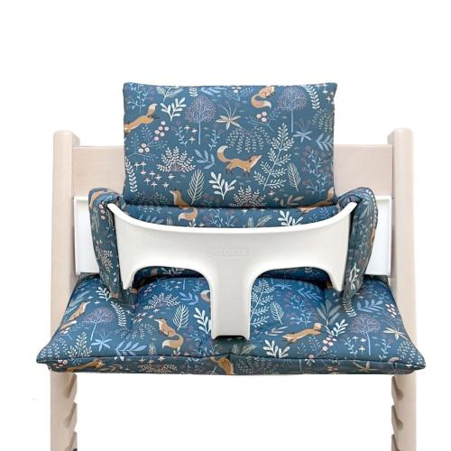 Seat cushion set compatible with / fits only the Tripp Trapp high chair by Stokke Fox Blue