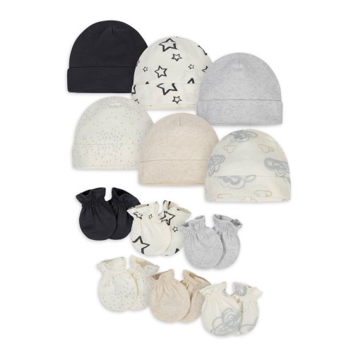 Onesies Brand Baby Boy or Baby Girl Gender Neutral Caps & Mittens Accessories Shower Gift Set, 12-Piece
