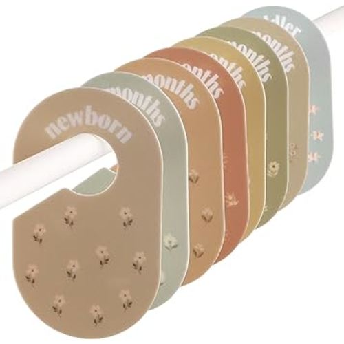 WSICSE Baby Closet Divider,Double-Sided Baby Clothes Dividers for Closet Baby Girl Nursery Decor for Sorting 8 Designs from Newborn to 24 Month (Flowers)