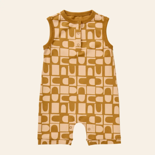 Printed Henley Romper – Young Days