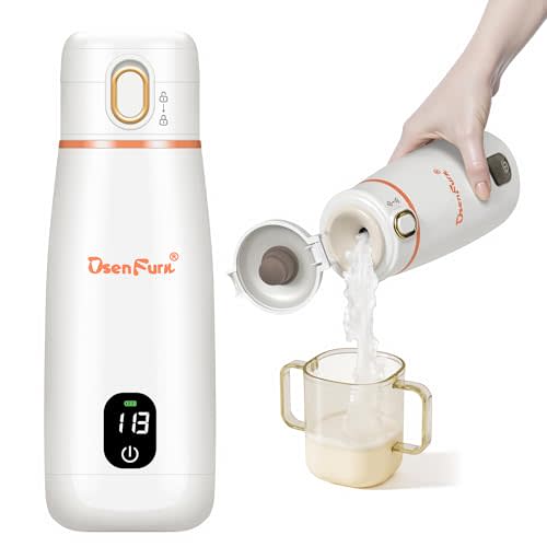 Dsenfurn Portable Bottle Warmer for Travel, 12oz Capacity Lightweight Bottle Warmer On The Go, Fast Heating Breast Milk Warmer for Baby, Precise Temp Control Bottle Warmer for Breastmilk & Formula