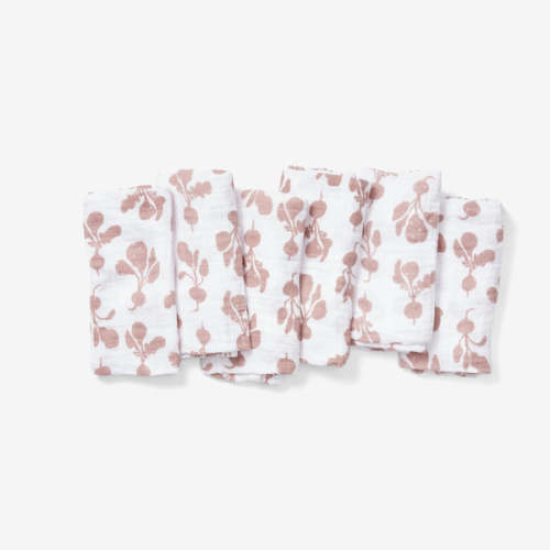 Burp Cloth Set of 6 - Radish | Mauve