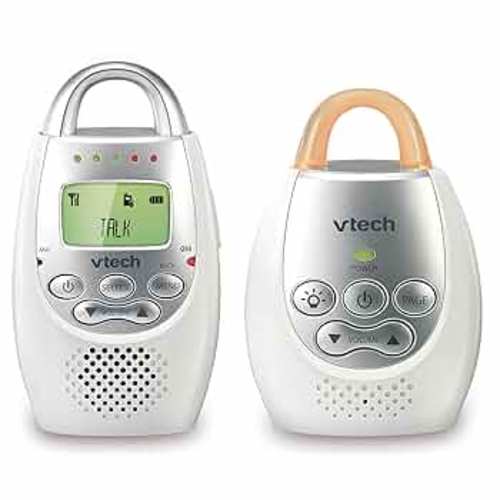 Amazon.com: VTech Communications DM221 Audio Baby Monitor with up to 1,000 ft of Range, Vibrating Sound-Alert, Talk Back Intercom & Night Light Loop, White/Silver : Baby