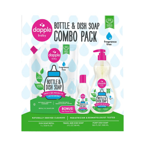 Dapple Bottle & Dish Soap Fragrance-Free Bundle, 2 pk