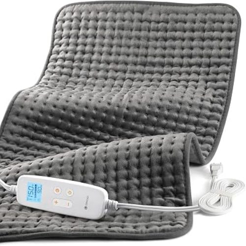 CooCoCo 17x33 Large Heating Pad for Back, HSA Approved Items for Mom Dad, Electric Heated Pad for Neck Shoulders Period Cramps, FSA Eligible Heat Pad, Auto Off, 10ft Cord