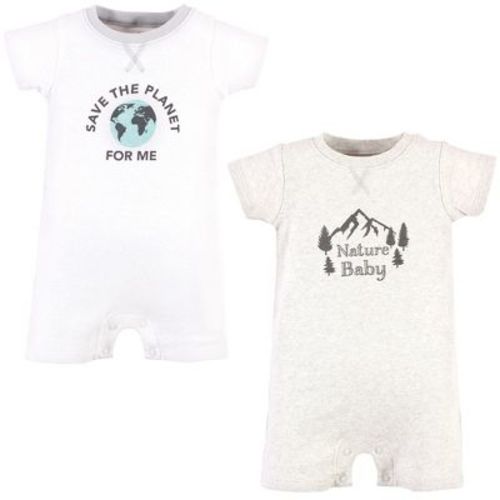 Touched By Nature Unisex Baby Organic Cotton Rompers, Nature Baby, 0-3 Months