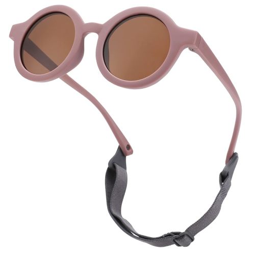 COASION Baby Polarized Round Sunglasses Flexible Rubber Shades with Strap for Toddler Newborn Infant Ages 0-24 Months