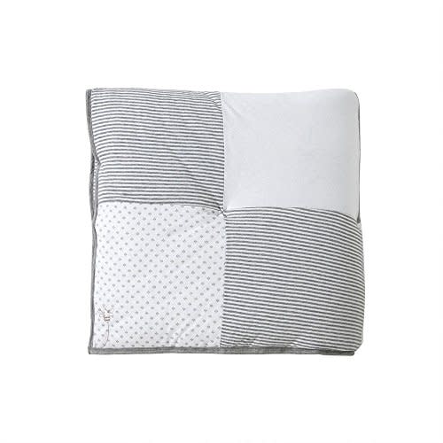 Burt's Bees Baby Infant Reversible Quilt Blanket, Jersey Knit, Soft, 100% Organic Cotton Blankets, with 100% Polyester Fill for Warm Padding, Size 37 x 46 Inch