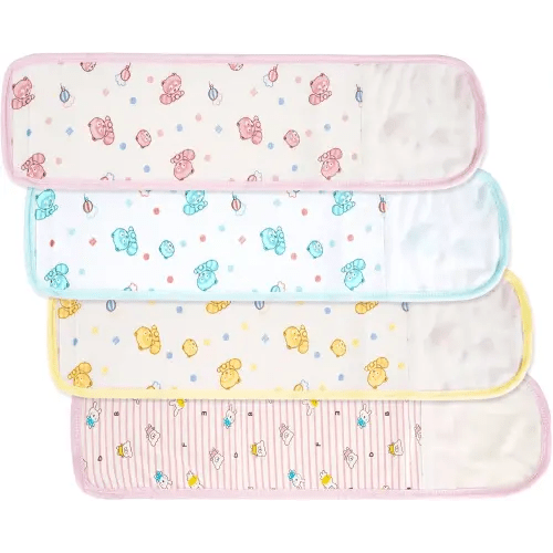 Liitrton 4 PCS Cartoon Pattern Cotton Baby Infant Umbilical Cord Belly Band for 0-12 months (Random Color,Printed Animal)