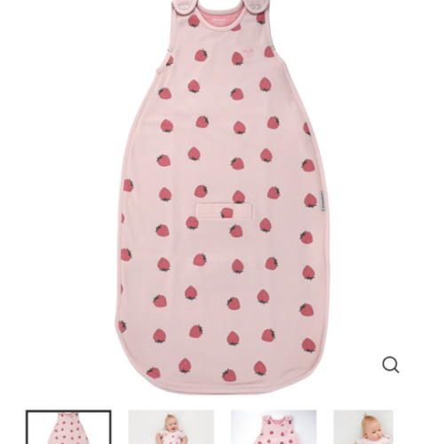 4 Season® Ultimate Baby Sleep Bag, Merino Wool & Organic Cotton, Strawberry