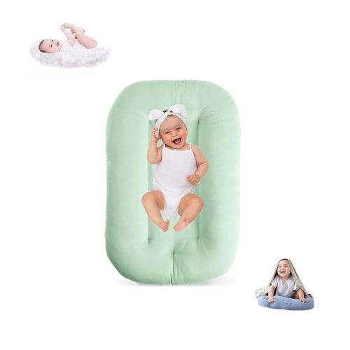 Baby Lounger for Infants Babies 0-12 Months, Bionic Organic Lounger, Soft Cotton Breathable Infant Floor Seats & Loungers for Newborn Baby Shower Gifts (Light Green)