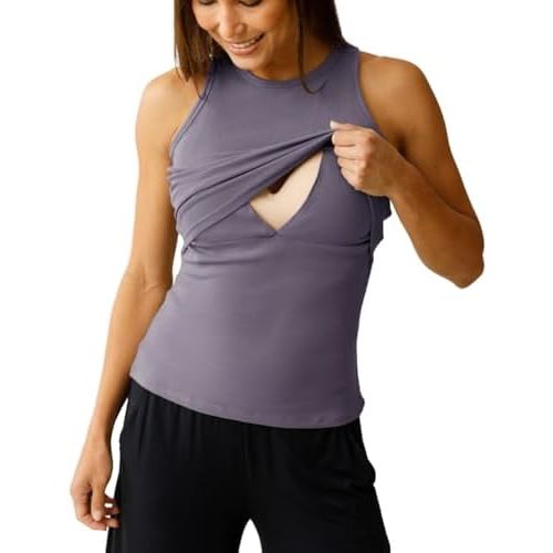 Kindred Bravely Ribbed Racerback Nursing Tank Top | Women's Sleeveless Breastfeeding Shirt