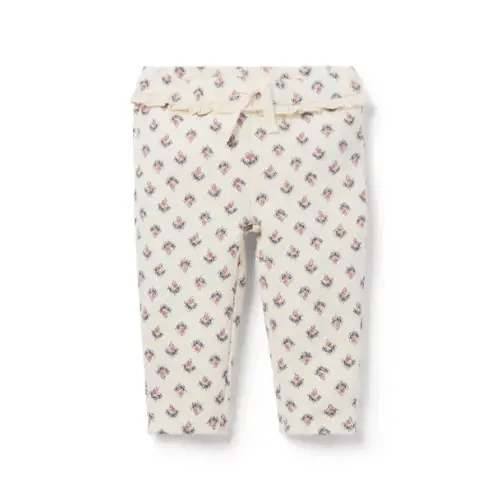 Baby Nutmeg Cream Floral Baby Floral Quilted Jogger by Janie and Jack