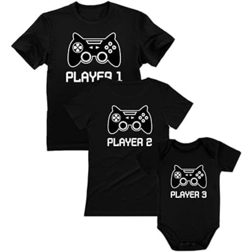 Family Matching Outfits Mom Dad Baby Son Daughter Player Gaming Shirts Gift Set