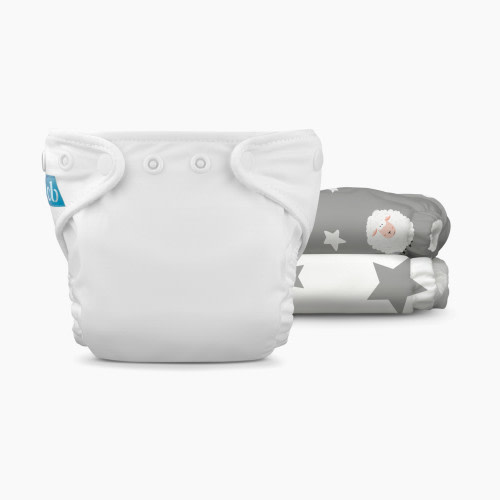 Charlie Banana Reusable Cloth Diaper (3 Diapers and 3 Reusable Inserts) - Night Nite, Newborn
