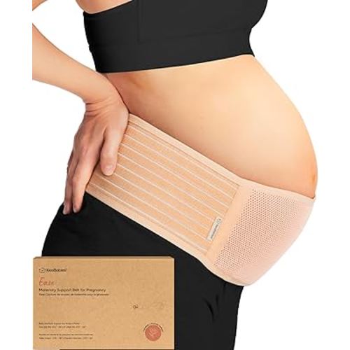 KeaBabies Maternity Belly Bands for Pregnant Women - 1-Pack, Soft & Breathable Pregnancy Belly Support Band, Easy Adjustable Maternity Belt for Back, Pelvic Support, Comfortable (Classic Ivory, M/L)