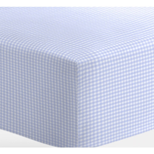 BLUE Gingham Fitted Baby Bassinet Sheet