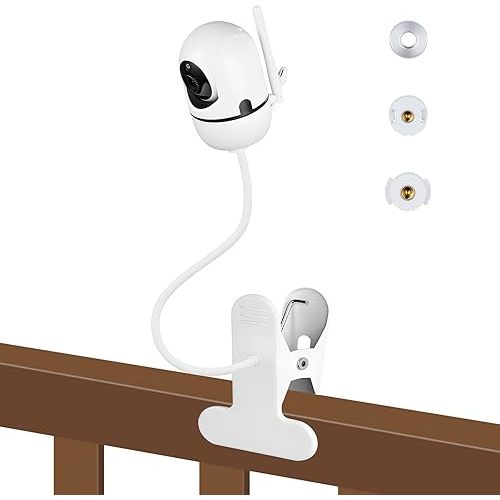 Baby Monitor Clip Mount for HelloBaby HB65/HB40/HB6550/HB66 HB6339/HB6550 Pro, ANMEATE SM935E – Adjustable Clamp Baby Camera Holder Stand, No Drilling, Flexible Mount for Cribs, Desks, and Shelves
