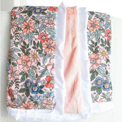 Peach Garden Plush Blanket | Minky Couture