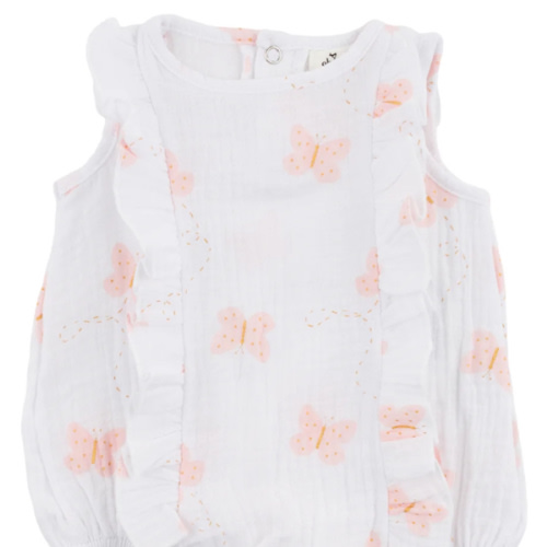 oh baby! Millie Bubble - Mini Pink Butterflies Print - Oyster