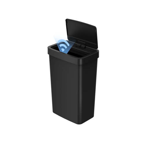 Mainstays Touchless Automatic Kitchen Trash Can, 13.2 Gallon Plastic Sensor Garbage Bin with Soft-Close Lid, Black