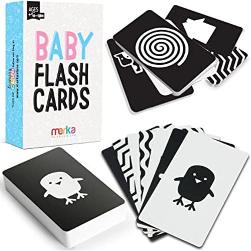 merka Newborn Toys Black and White Baby Toys High Contrast Baby Toys for Newborn Set of 50 Flash for Visual Stimulation and Brain/Sensory Development - 2. Baby