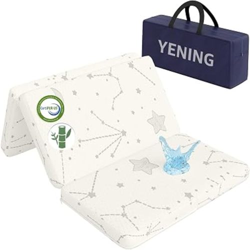 YENING Bamboo Trifold Pack and Play Mattress Pad Foldable 38x26