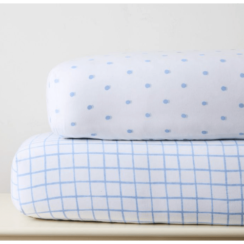 Painterly Grid & Shadow Dot Crib Sheet Bundle
