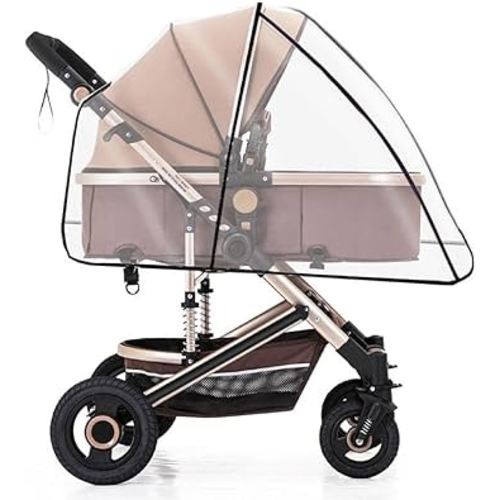 Stroller Cover Transparent Stroller Rain Cover Universal Baby Travel Weather Shield Protects from Snow Wind Dust and Sun Stroller Rain Cover Windproof Weather Shield Baby Travel Stroller Shield