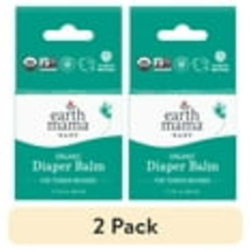 (2 pack) Earth Mama Baby Organic Non-GMO Diaper Balm for Tender Behinds, Zinc-Free, 2 fl oz