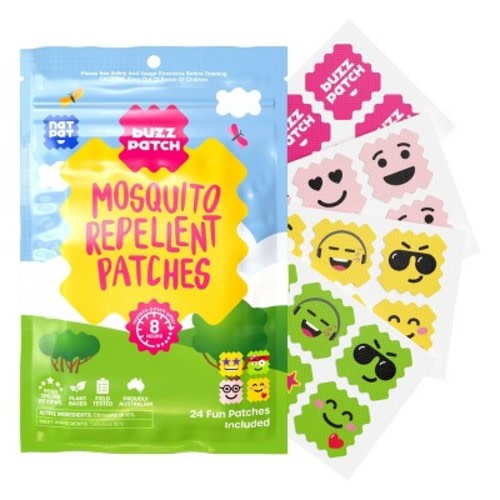NATPAT 24ct Buzz Patch Mosquito Repellent Patches Personal Repellent: Citronella Scented, Safe for All Ages, Ready to Use