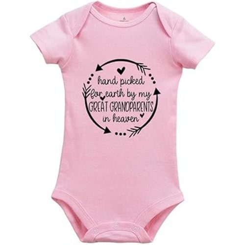 Hand Picked For Earth by My Great Grandparents In Heaven Print Baby Universal Bodysuits