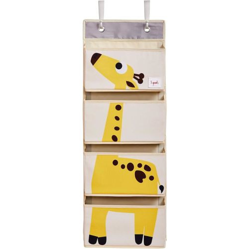 3 Sprouts Over The Door Baby Organizer - Essential Newborn Nursery Storage, Toy Organizer for Room and Closet - Bedroom Storage - Hooks Included, Giraffe