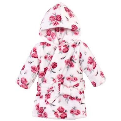 Hudson Baby Infant Girl Plush Pool and Beach Robe Cover-ups, Rose, 12-18 Months
