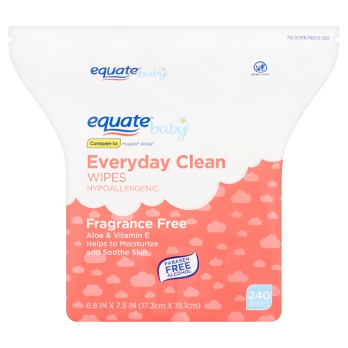 Equate Baby Everyday Clean Fragrance Free Wipes, 240 count