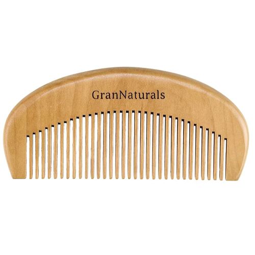 GranNaturals Wooden Comb for Detangling & Styling Wet or Dry Hair - Small Pocket Sized Fine Tooth Natural Wood for Curly, Thin, Thick, Wavy, or Straight Hair - Women's Birthing & Labor