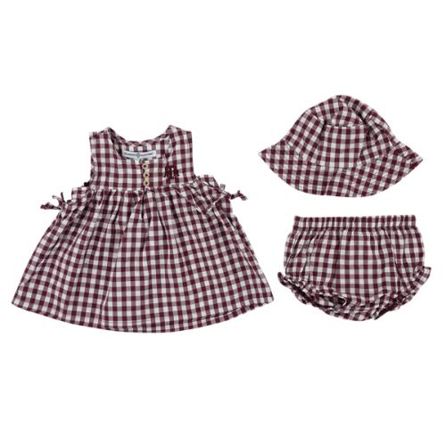 Collegiate Outfitters Infant Girls Plaid Set - Maroon