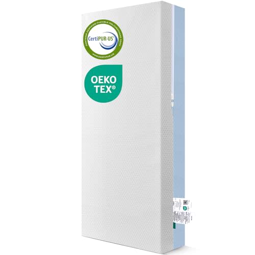 Dual Sided Baby Breathable Crib Mattress, Infant & Toddler Bed Mattress with Premium Foam, Machine Washable Oeko-TEX Standard 100 Certified Cover, Standard Size 52x28x5 Inch