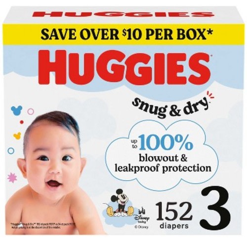Huggies Snug & Dry Disposable Diapers - Size 3 - 152ct