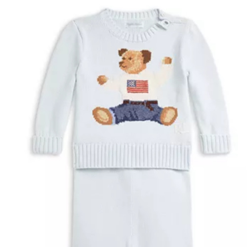 Polo Bear Cotton Sweater & Pant Set - Baby