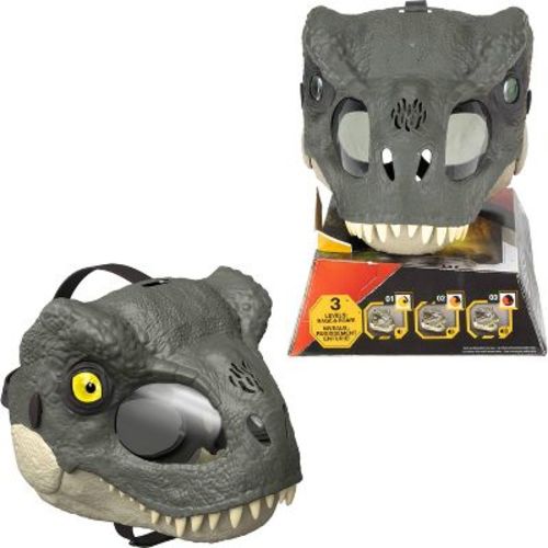 Jurassic World Rebirth T-Rex Rage N Roar Mask with LED Light Up Eyes Feature, 3 Level Effects
