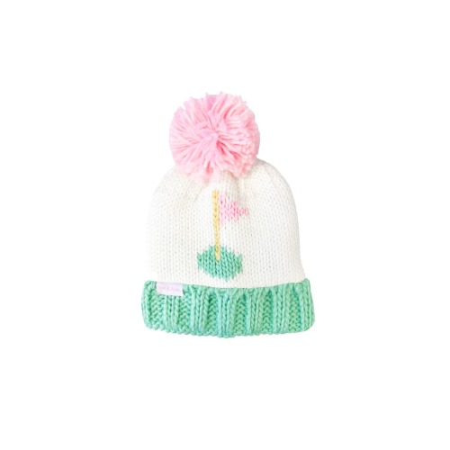 Golf Flag Bobble Hat, Pink, Small