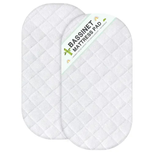 Bassinet Mattress Protector Fits 18" x 28" Munchkin Brica, 4moms Mamaroo and Pamo Babe 4 in 1 Portable Crib(not playard), Waterproof, Washer & Dryer